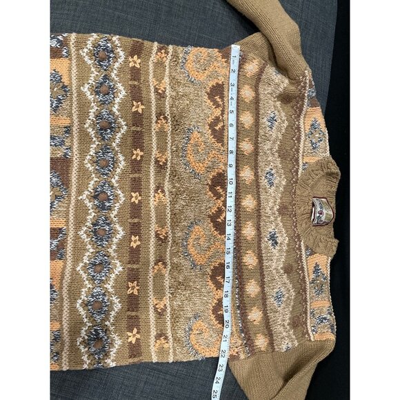 Crystal Kobe Vintage Brown Cable Knit Sweater Sz M - Picture 6 of 7